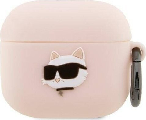 Karl Lagerfeld Etui Karl Lagerfeld KLA3RUNCHP Apple AirPods 3 cover różowy/pink Silicone Choupette Head 3D