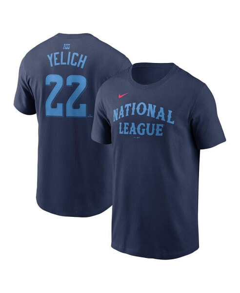 Men's Christian Yelich Navy National League 2024 MLB All-Star Game Name Number T-Shirt