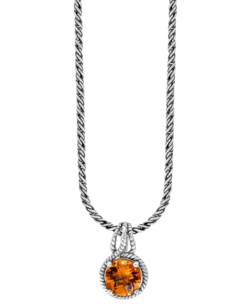 EFFY® Citrine Solitaire 18" Pendant Necklace (3-1/2 ct. t.w.) in Sterling Silver
