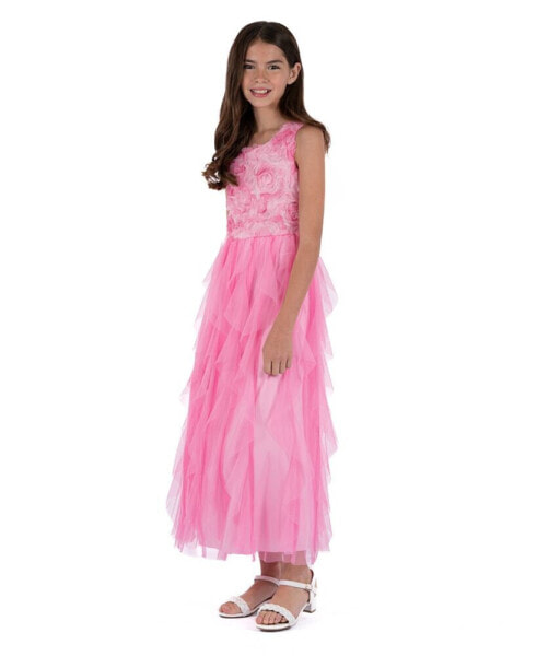 Big Girls Sleeveless Tulle Social Dress