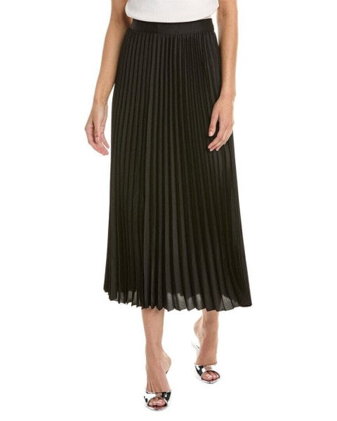 Stella + Lorenzo Pleated Midi Skirt Women's Black M