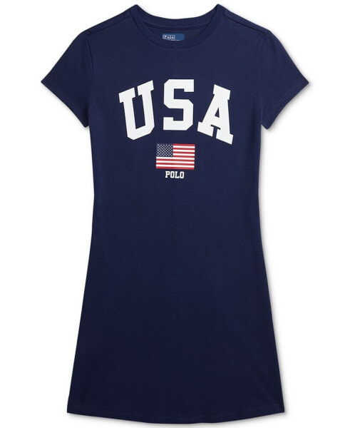 Big Girls Team USA Cotton T-Shirt Dress