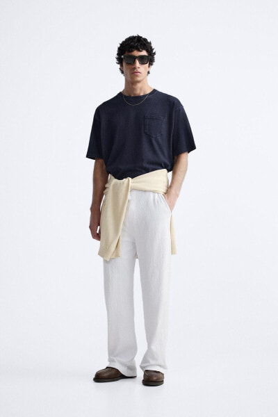 RELAXED FIT JACQUARD TROUSERS