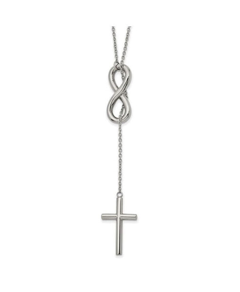 Cross/Infinity Adjustable up to 25 inch Slip-on Cable Chain Necklace