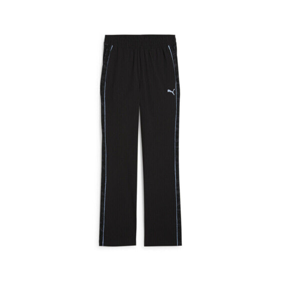 Брюки спортивные женские PUMA X Sophia Chang Graphic Wide Leg Pants черного цвета