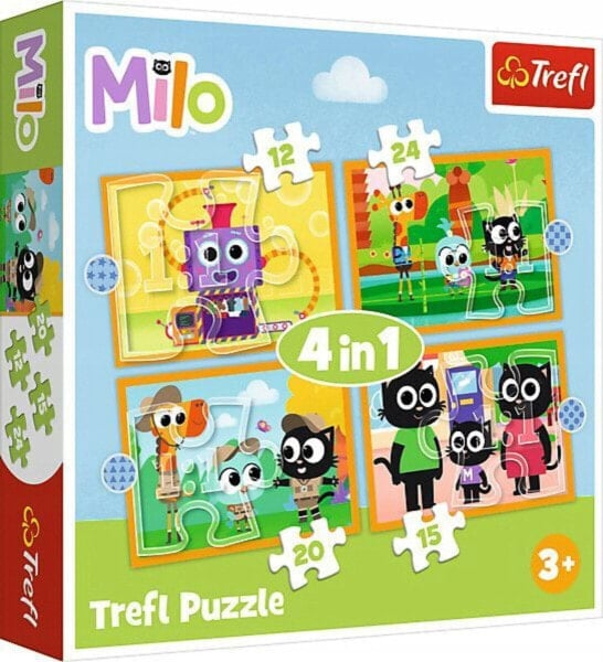 Trefl PUZZLE 4w1 Poznaj Milo i jego przyjaciół 34654