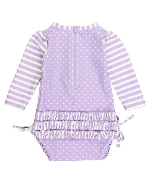 Toddler Girls Long Sleeve One Piece Rash Guard