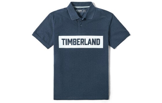 Поло мужское Timberland с логотипом в синем цвете