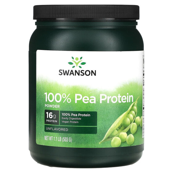 Swanson, 100% порошок из горохового протеина, без добавок, 503 г (1,1 фунта)