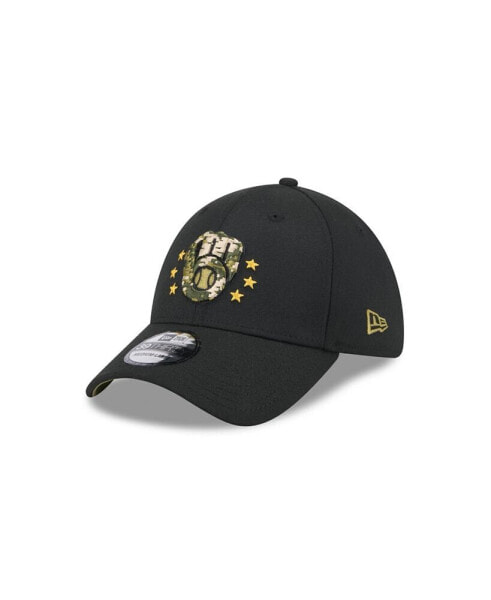 Men's Black Milwaukee Brewers 2024 Armed Forces Day 39THIRTY Flex Hat