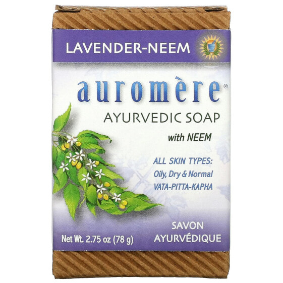 Ayurvedic Bar Soap with Neem, Lavender-Neem, 2.75 oz (78 g)