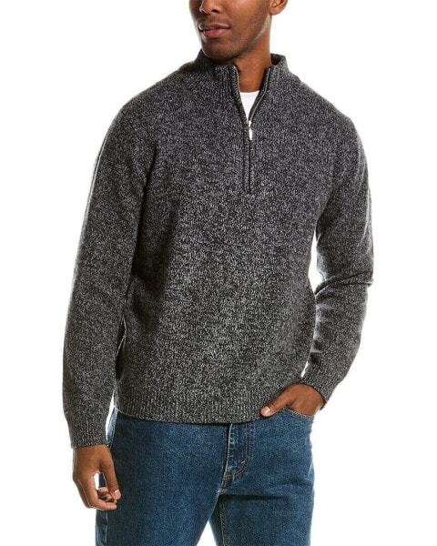 Scott & Scott London Wool 1/4-Zip Mock Sweater Men's Grey L