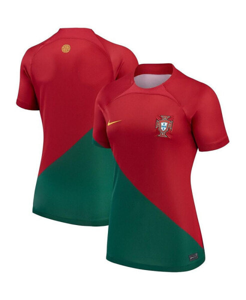 Women's Red Portugal National Team 2022/23 Home Breathe Stadium Replica Blank Jersey