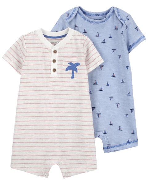 Baby 2-Pack Cotton Rompers NB