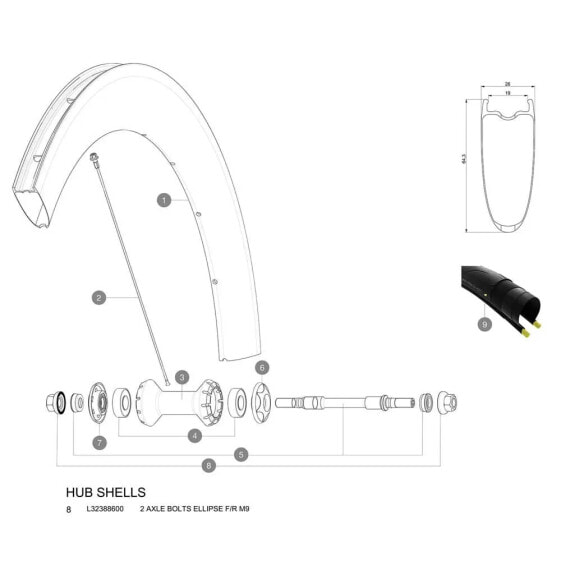 MAVIC M9 Ellipse Axle Nuts 2 Units