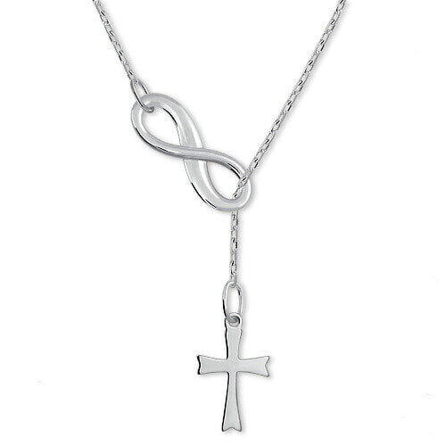 Gold original necklace Infinity with a cross 273 001 00132 07