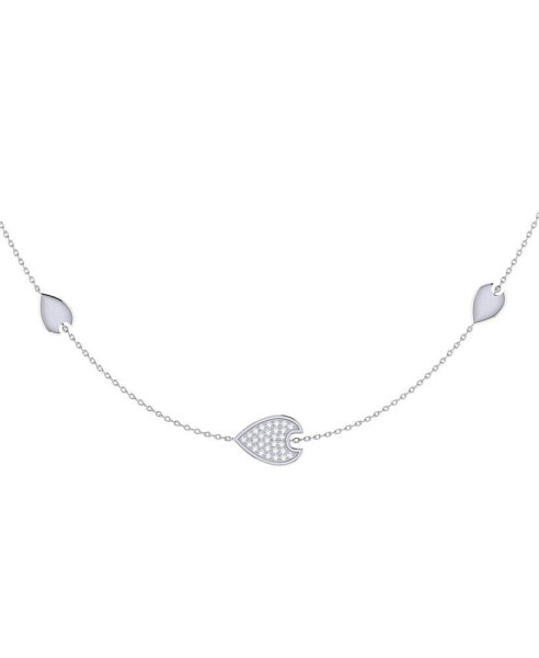 Avani Raindrop Design Layered Sterling Silver Diamond Women Necklace