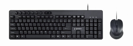 Gembird KBS-UM-04 - Full-size (100%) - USB - QWERTY - Black - Mouse included
