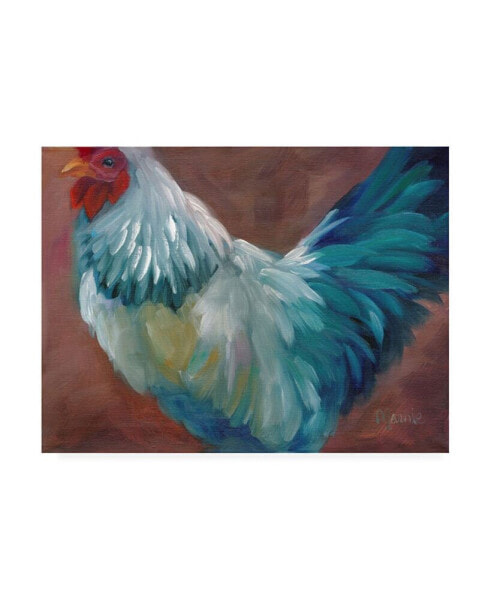 Marnie Bourque Blue Rooster Canvas Art - 20" x 25"
