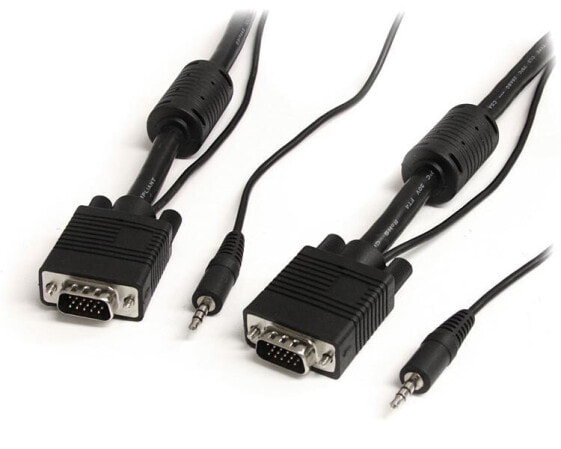StarTech.com 15m Coax High Resolution Monitor VGA Video Cable with Audio HD15 M/M - 15 m - VGA (D-Sub) + 3.5mm - VGA (D-Sub) + 3.5mm - Male - Male - Nickel