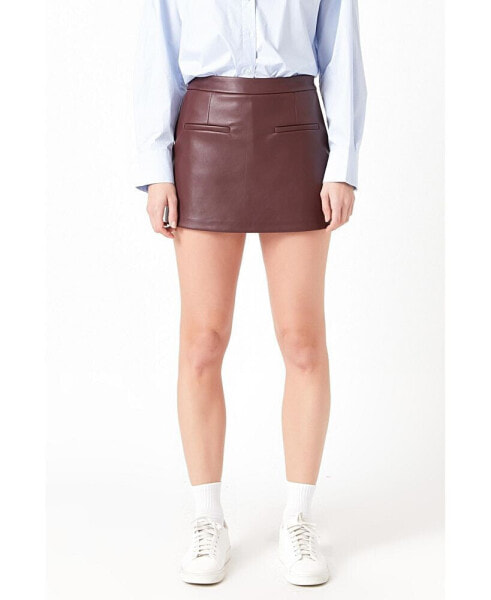 Women's Pu Skorts