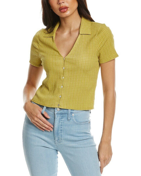 Madewell Jandra Crinkle Shirt Women's Green Xxs