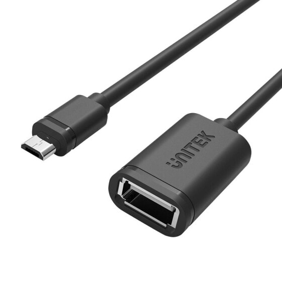 Unitek International USB-кабель Y-C438GBK - 0.2 м - Micro-USB B - USB A - USB 2.0 - 480 Mбит/с - Черный