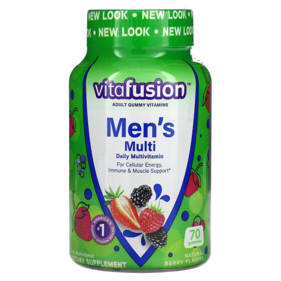 Витамины мужские VITAFUSION Men's Multi, ежедневные, натуральные ягоды, 70 жевательных мишек.