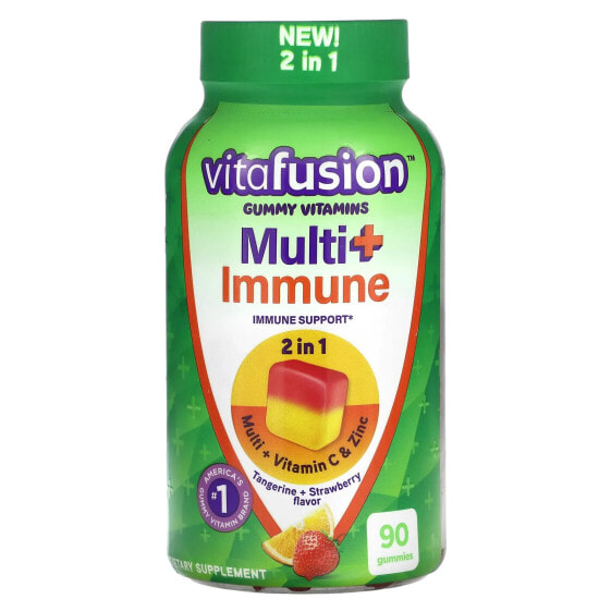 Multi+ Immune Gummy Vitamins, Tangerine & Strawberry, 90 Gummies