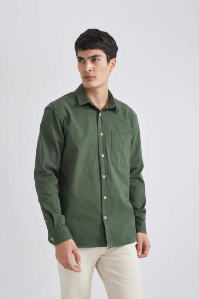 Рубашка мужская defacto Erkek Uzun Kol C1477ax/gn900 Green