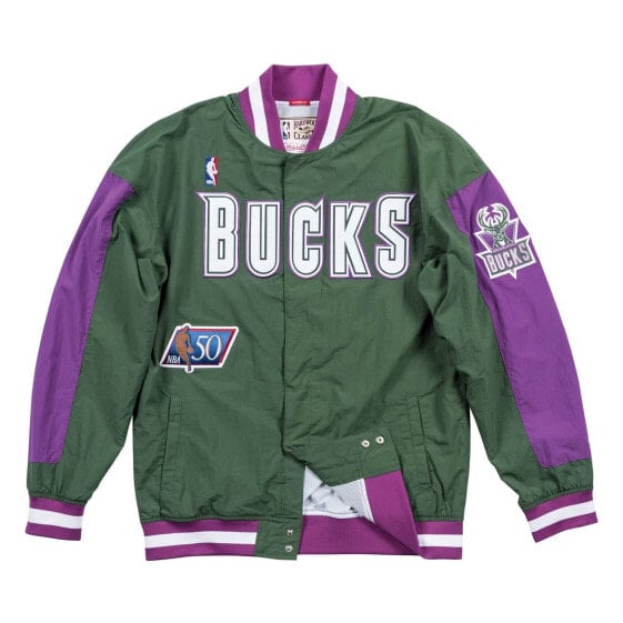 Mens Mitchell & Ness NBA AUTHENTIC WARM UP JACKET - MILWAUKEE BUCKS 96-97