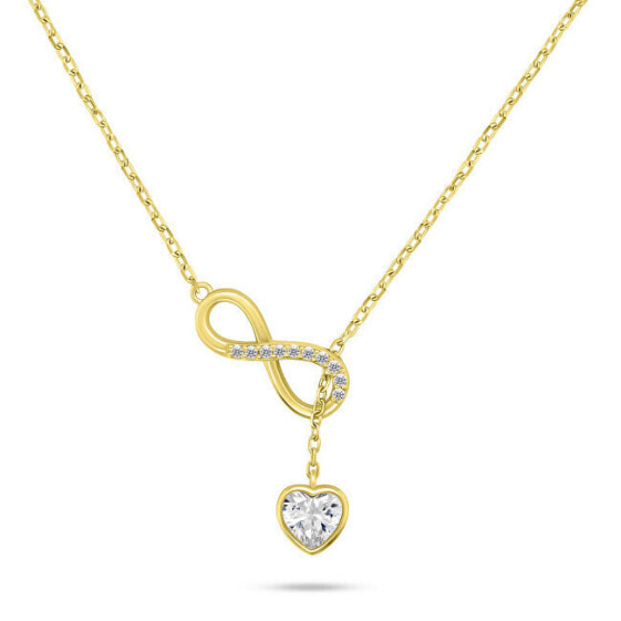 Charming gold plated necklace with zircons NCL123Y