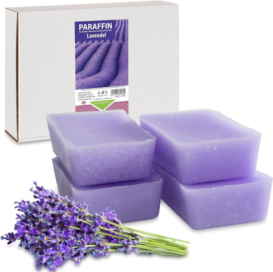 Kosmetex Lavender Lavender Wellness Paraffin Bath - Paraffin Relaxing Bath for Hands and Feet - Paraffin Wax - Paraffin Block for Wax Warmer (4 x 500 ml)