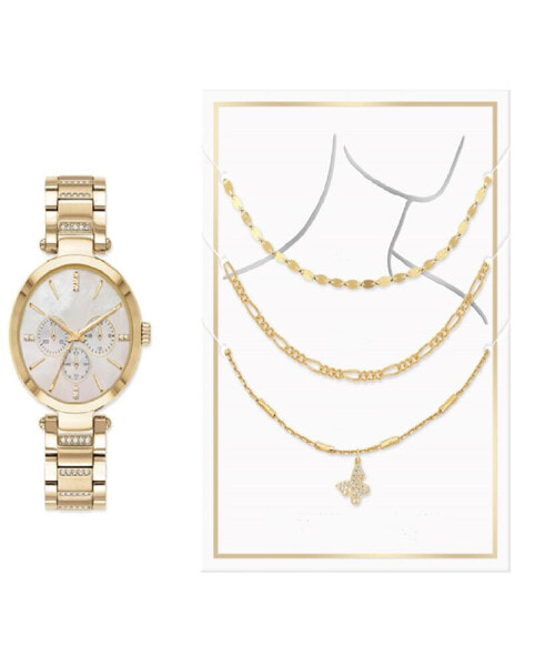 Часы и аксессуары Jessica Carlyle Часы кварцевые женские Gold-Tone Alloy 34мм Gift Set