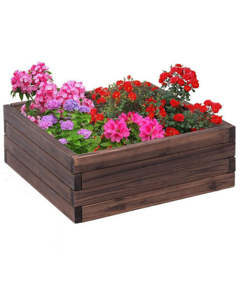 Square Raised Garden Bed Flower Vegetables Seeds Planter Kit Elevated Box