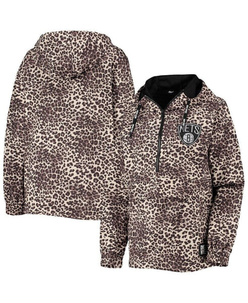 Толстовка DKNY Leopard Brooklyn Nets Gabriella Ветровка на молнии с капюшоном