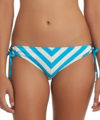Ella Moss Cabana Stripe Tunnel Pant Blue Bikini Bottom Swimwear Size XS