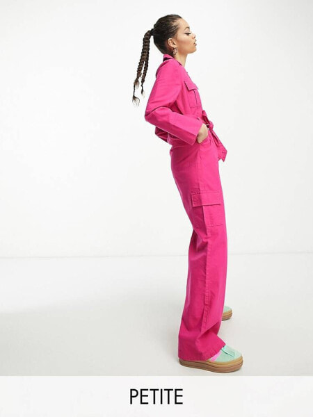 Extro & Vert Petite utility jumpsuit in hot pink