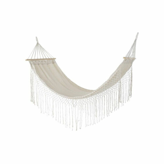 Hammock DKD Home Decor Beige Polyester Cotton Pinewood Fringe (280 x 100 x 130 cm)