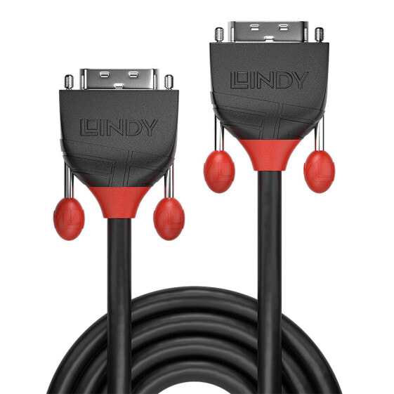 Lindy 1m DVI-D Dual Link Cable - Black Line - 1 m - DVI-D - DVI-D - Male - Male - Black - Red