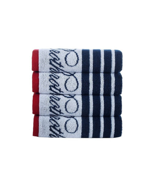 Nautical Blanket Stripe 4 Piece Turkish Cotton Hand Towel Set
