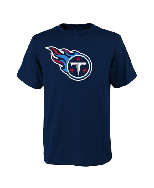 Big Boys Navy Tennessee Titans Primary Logo T-shirt