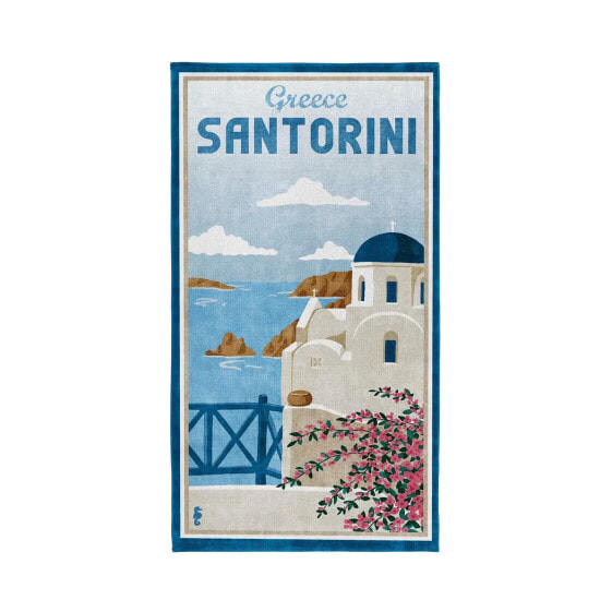 Пляжное полотенце Seahorse Santorini - синее 90x170 см