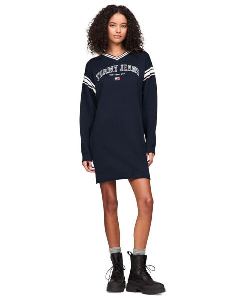 Women's Cotton Varsity Sweater Dress