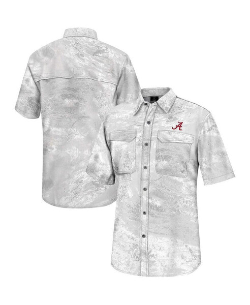 Men's White Alabama Crimson Tide Realtree Aspect Charter Full-Button Fishing Shirt