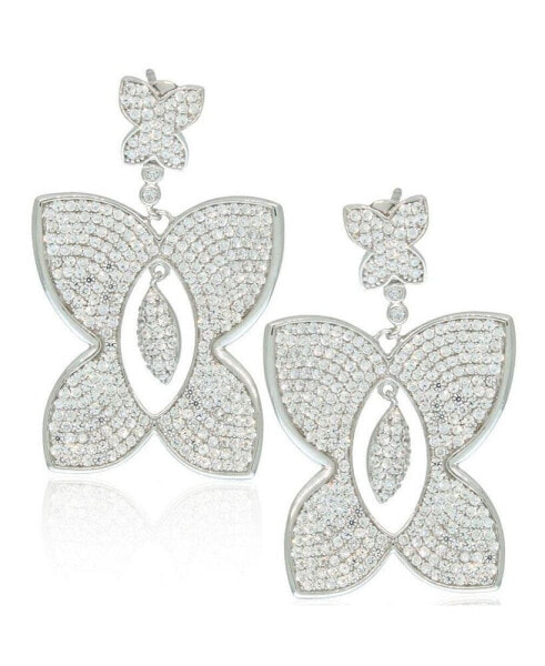 Серьги Suzy Levian Sterling Silver Butterfly