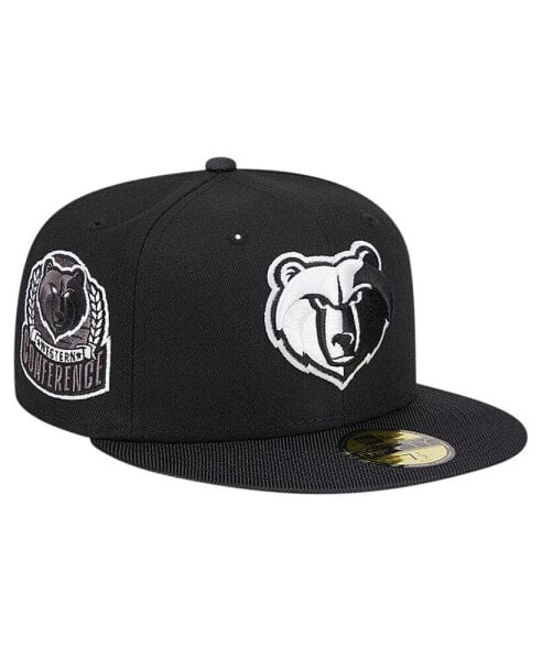 Men's Black Memphis Grizzlies Active Satin Visor 59FIFTY Fitted Hat