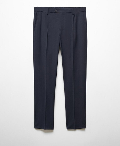 Men's Pleat Detail Wool Pants