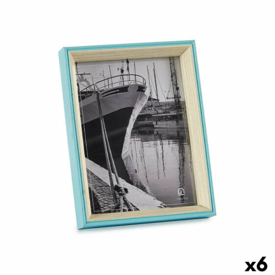 Фото рамка Стеклянный Синий Белый Деревянный MDF (3 x 22 x 17 cm) (6 штук)