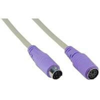 InLine PS/2 Cable male / female grey with purple plug 2m